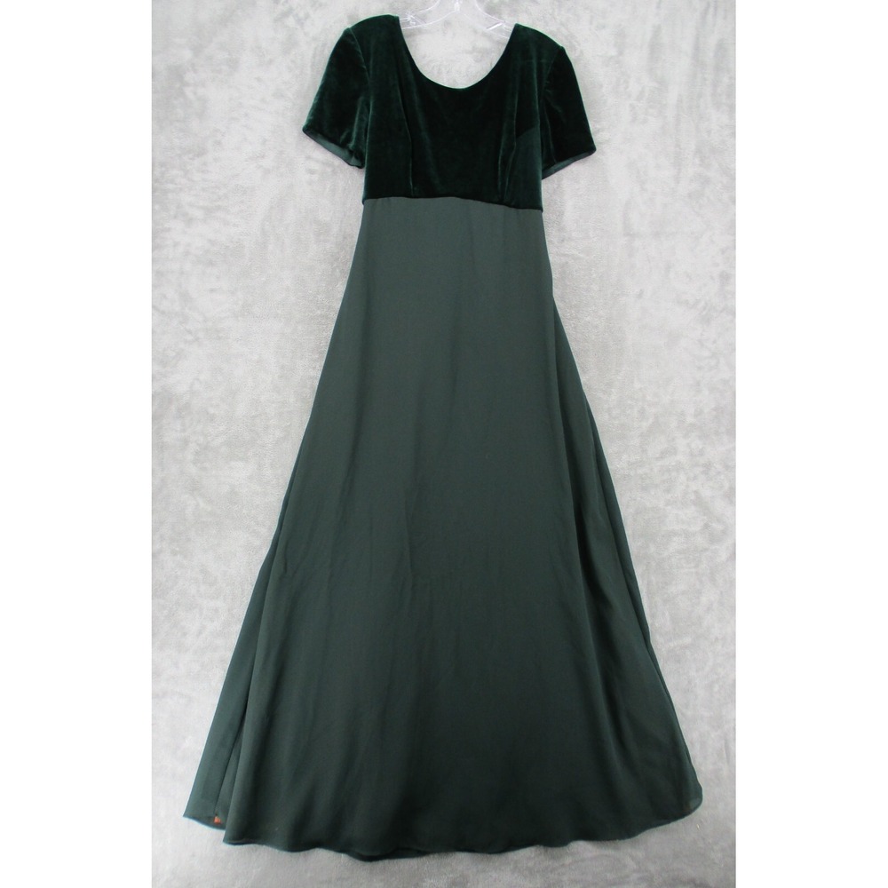 intage Michelangelo Dress Womens Size 8 Velvet Chiffon Floral Train Whinmsigoth